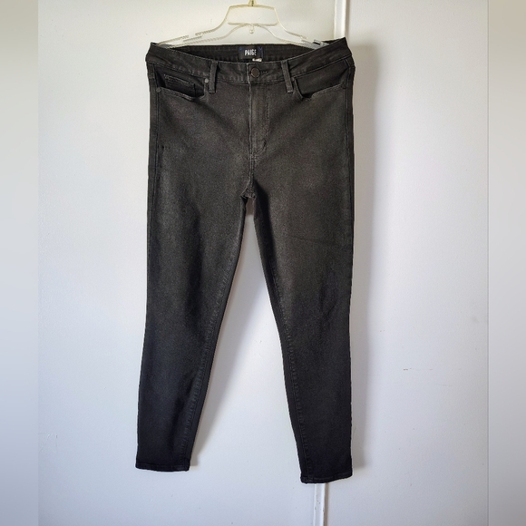 PAIGE Hoxton Ankle Skinny Jeans High Rise Women's Black Stretch sz 31. - Picture 3 of 17